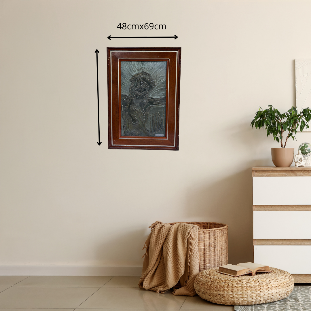 Cadre représentation du Christ en Métal