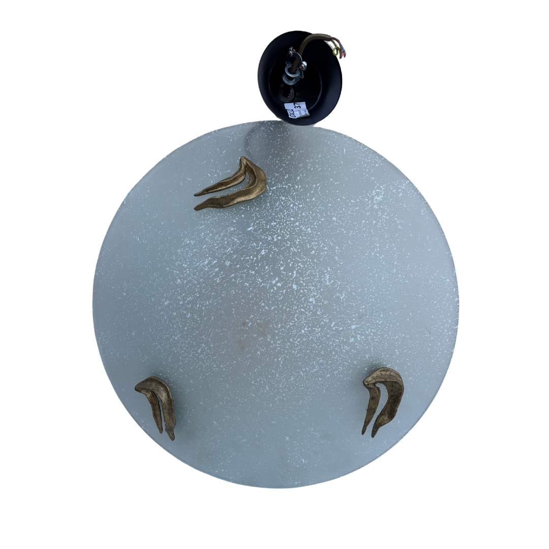 Lampadaire en verre et métal