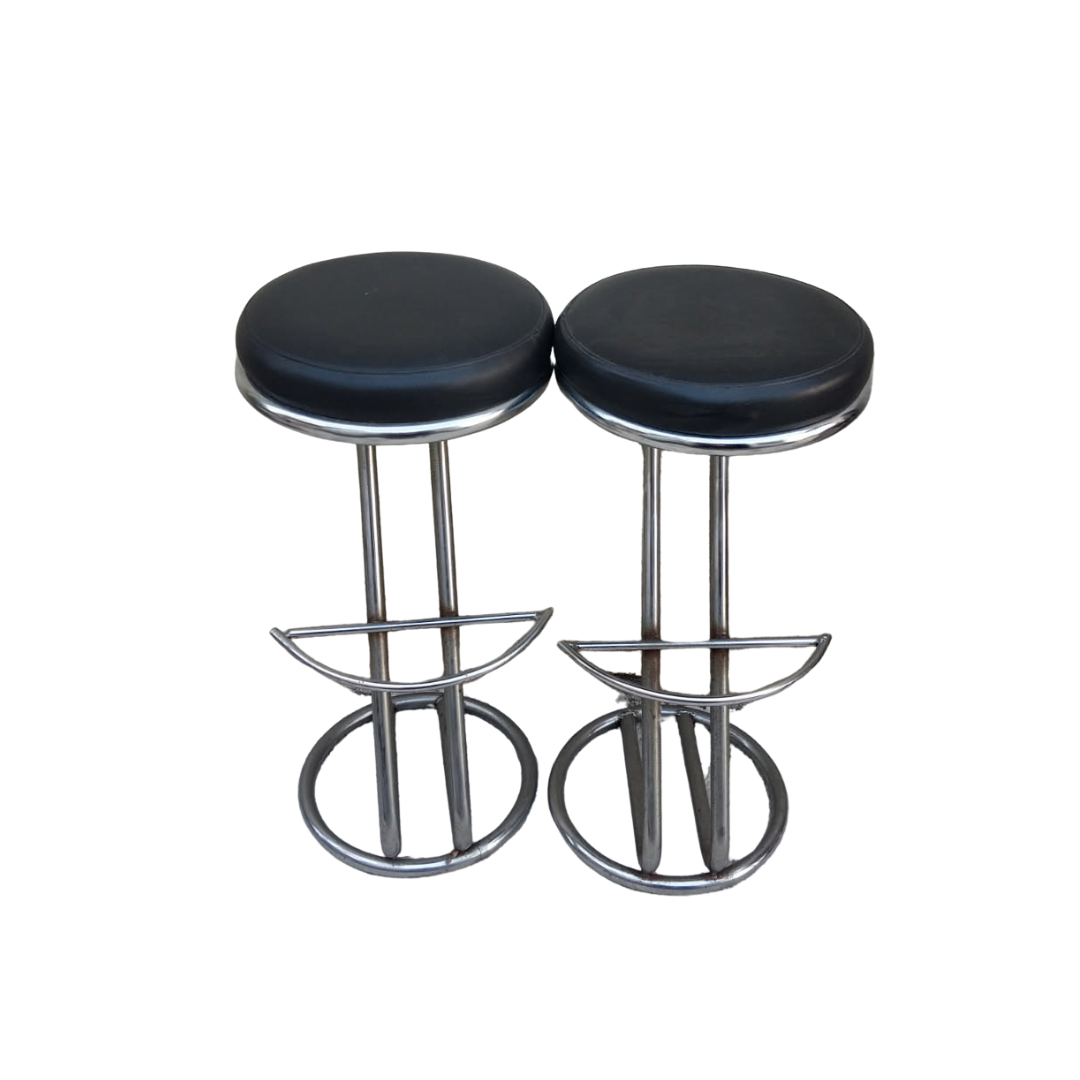 2 tabourets de bar inox