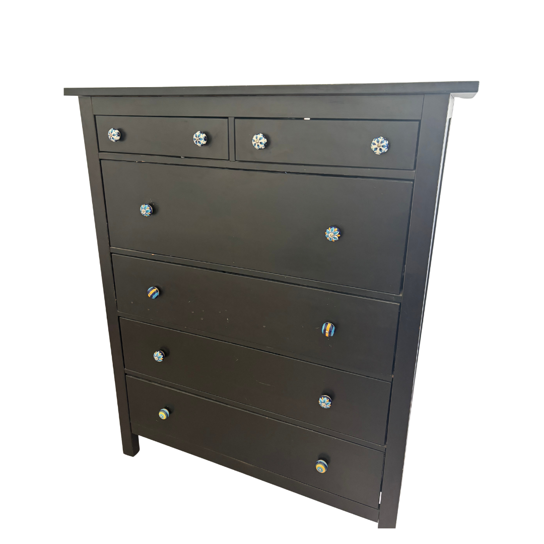 Commode Noir 6 tiroirs