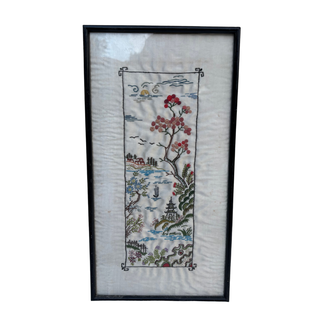 Cadre Broderie Japonaise sur Soie