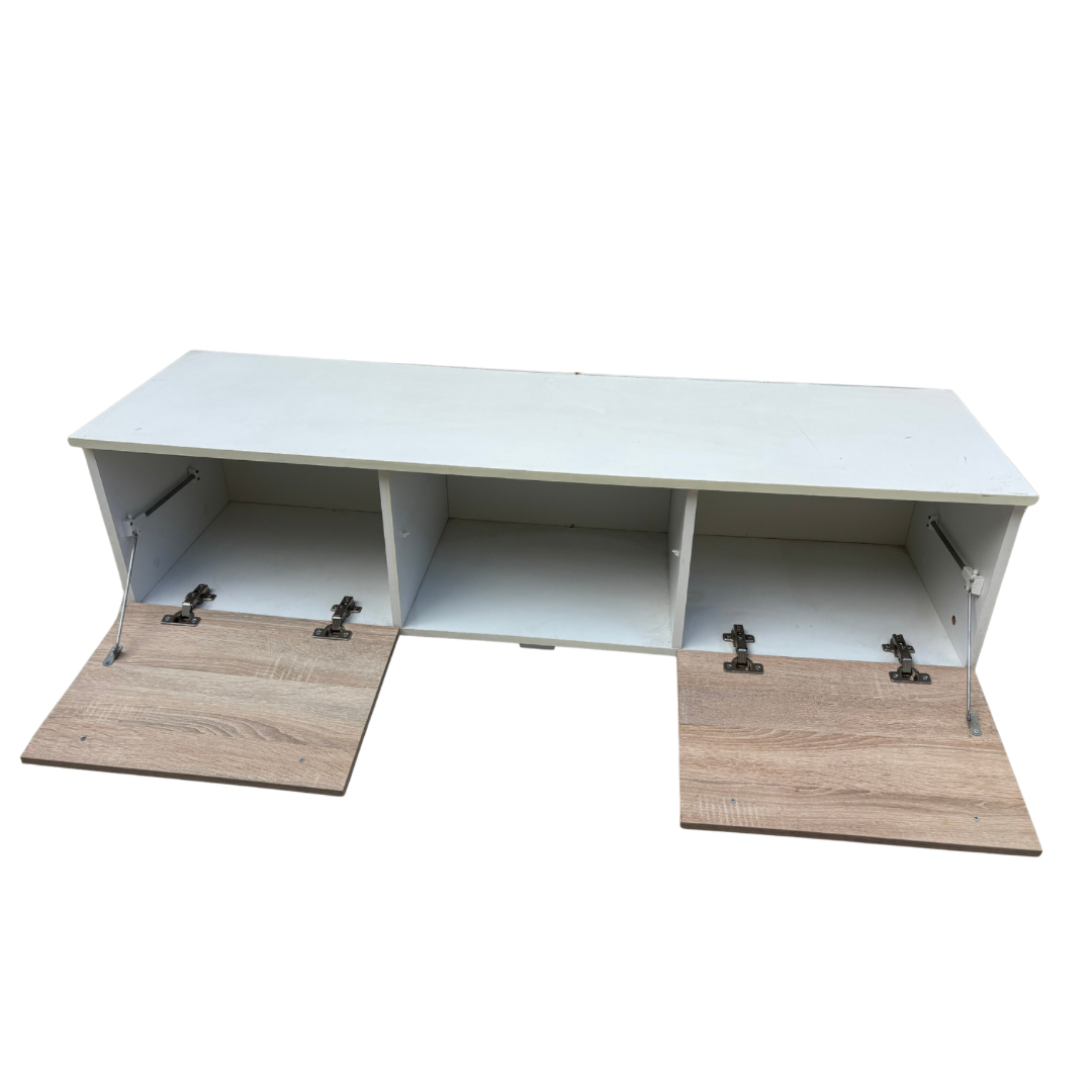 Meuble TV bois et blanc