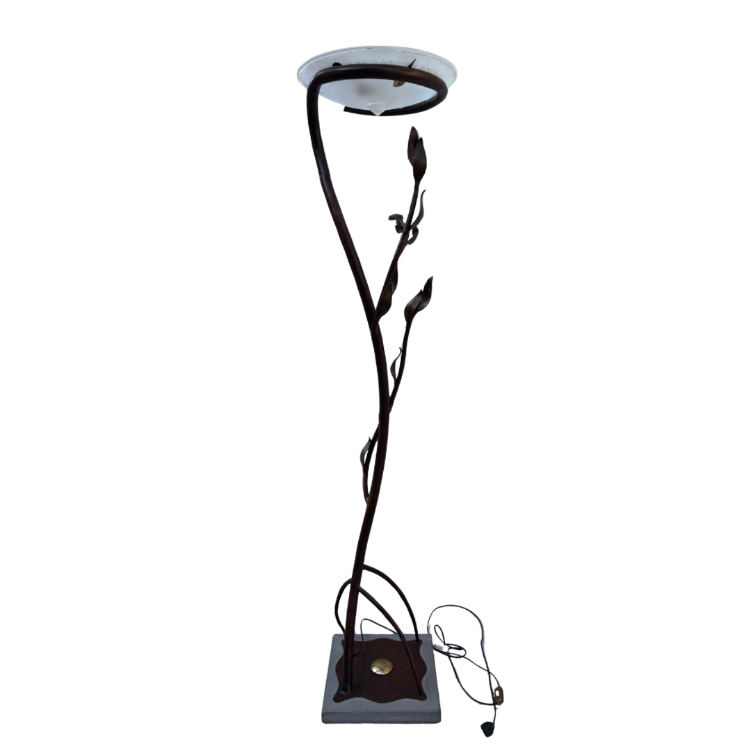Lampadaire fer forgé feuillage