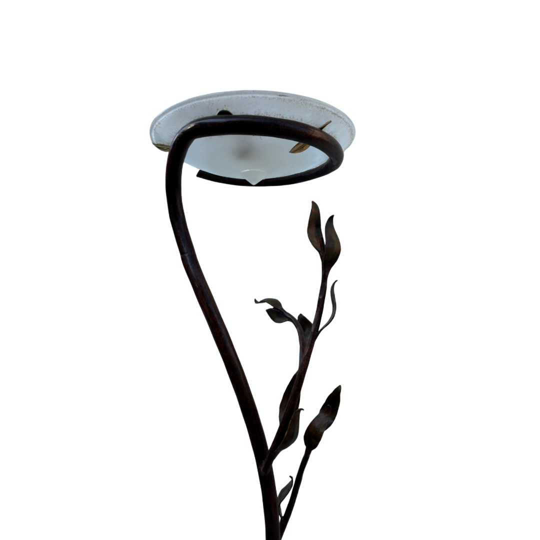 Lampadaire fer forgé feuillage