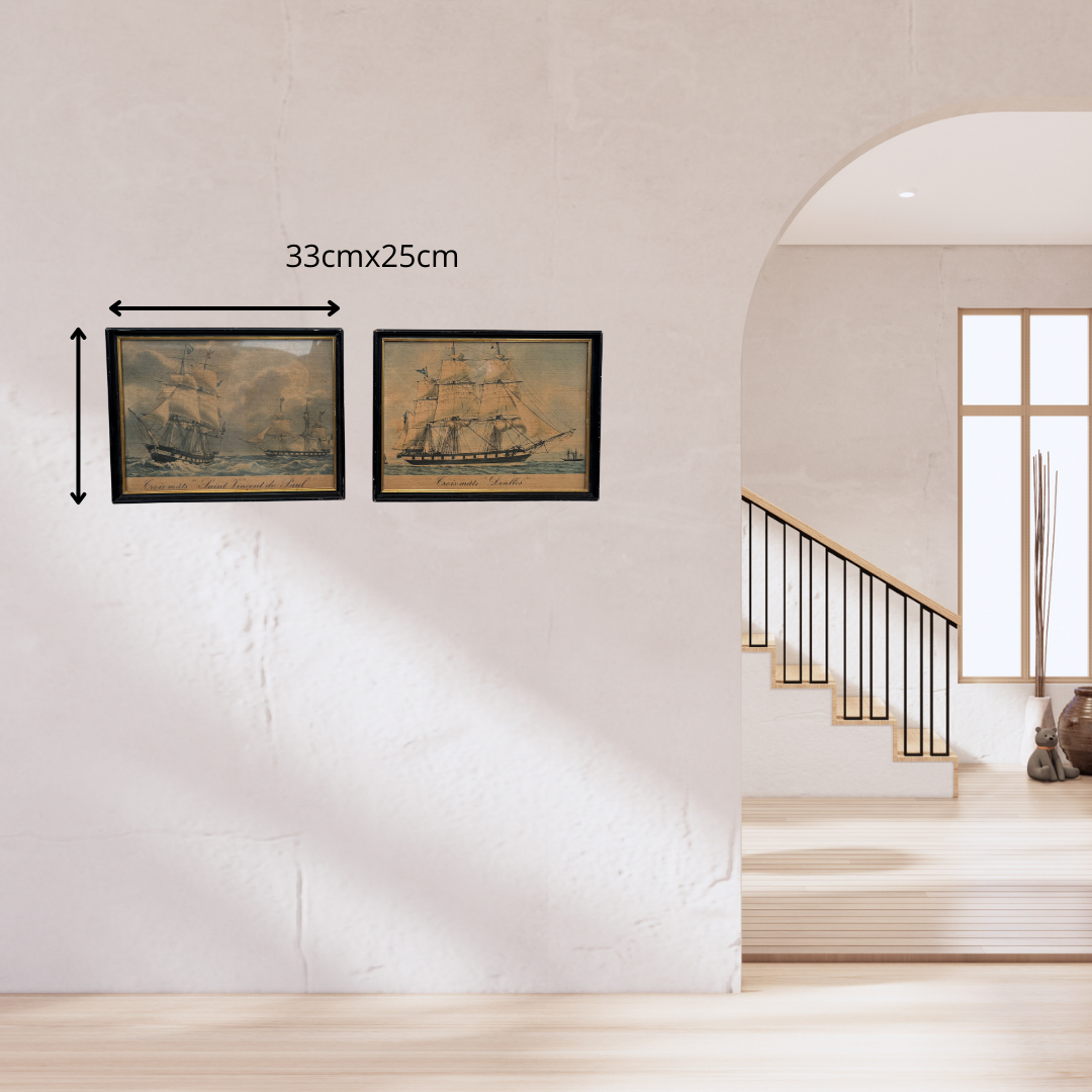 Duo de 2 tableaux bateaux