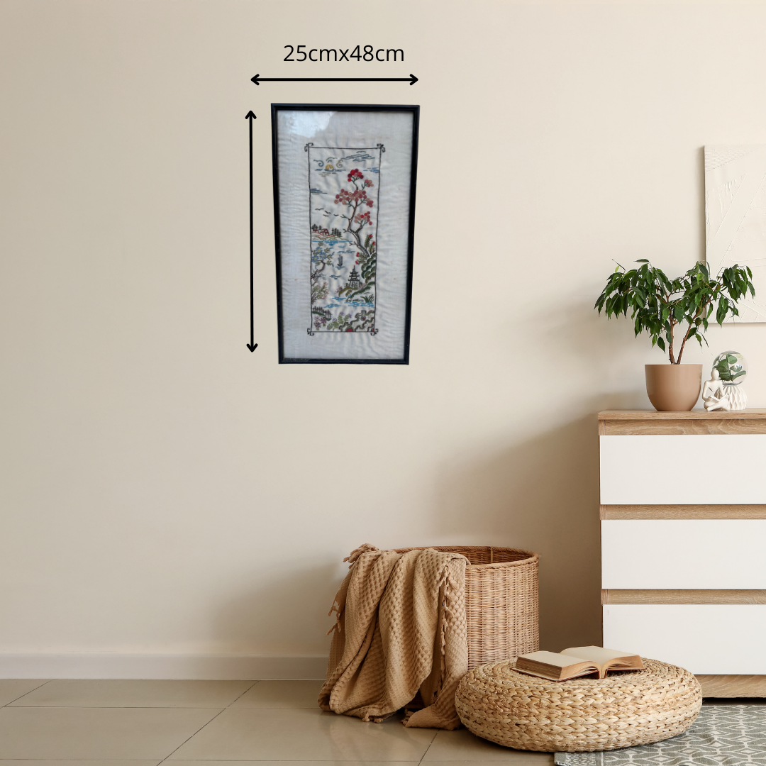 Cadre Broderie Japonaise sur Soie