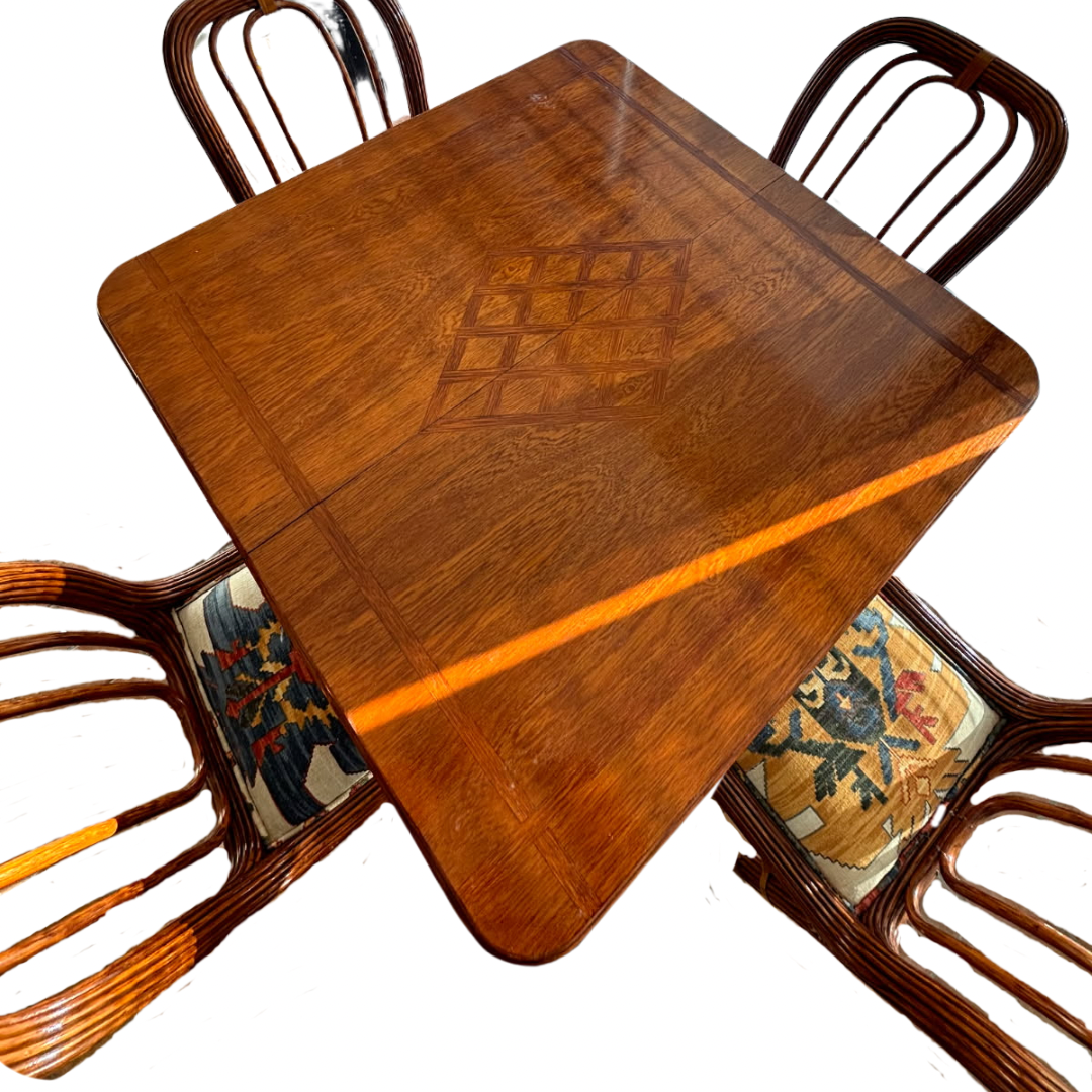 Ensemble Rotin Table + Chaises