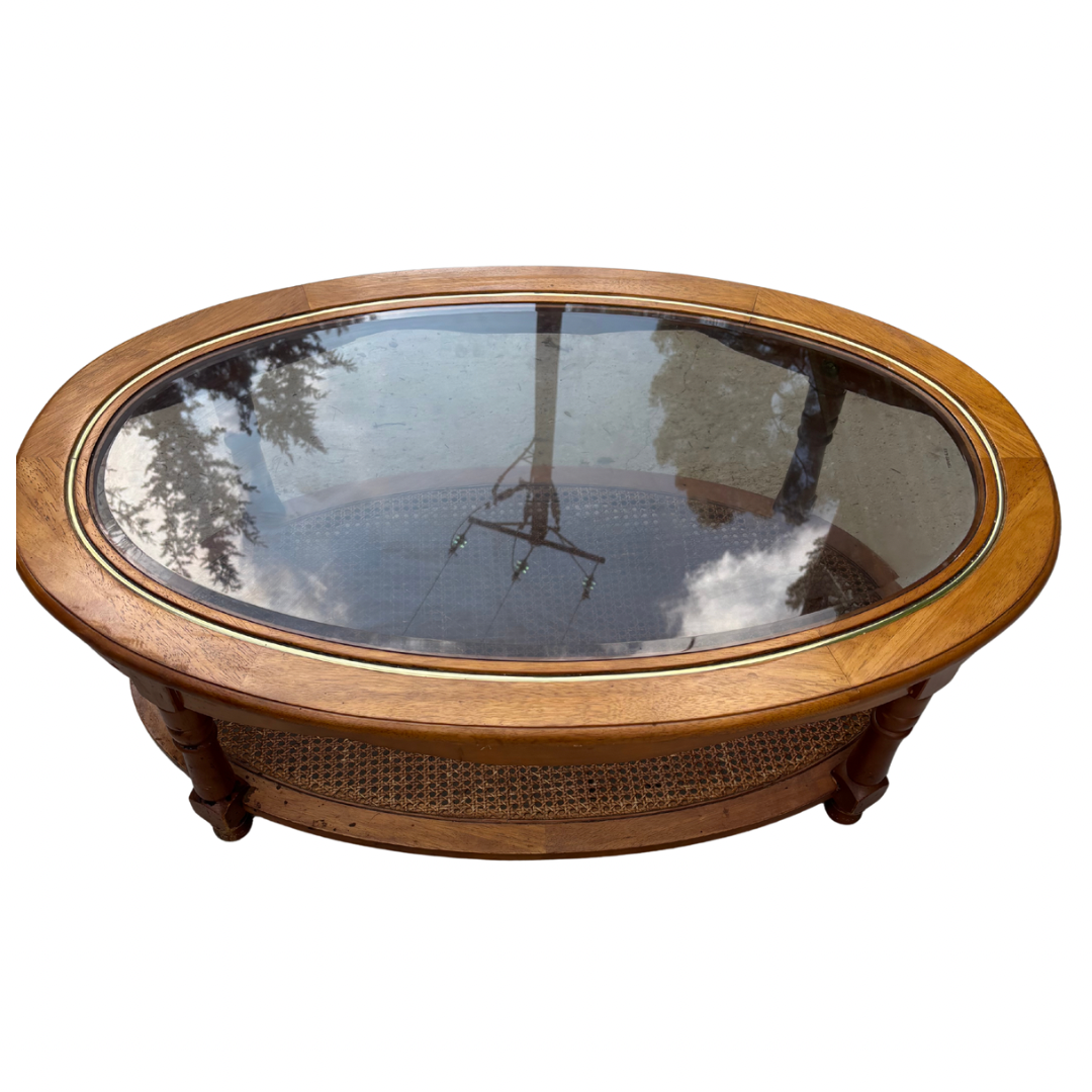 Table basse verre et bois