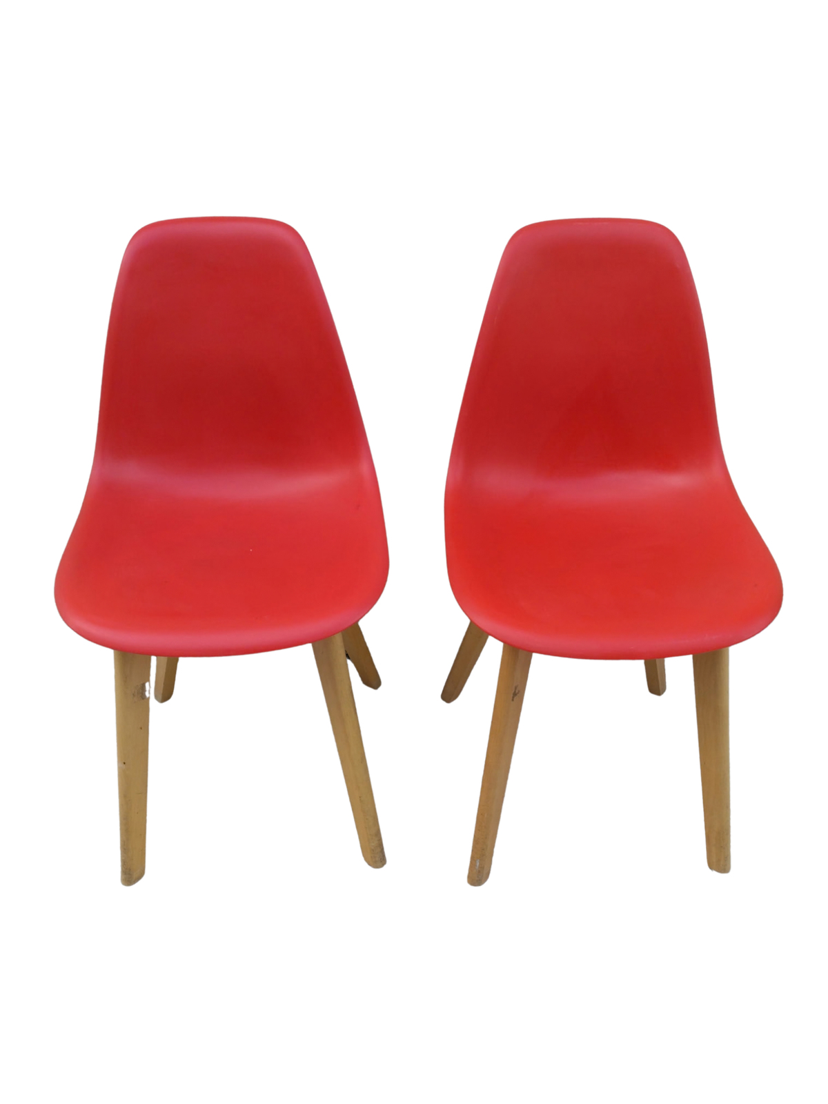 Lot deux chaises rouges