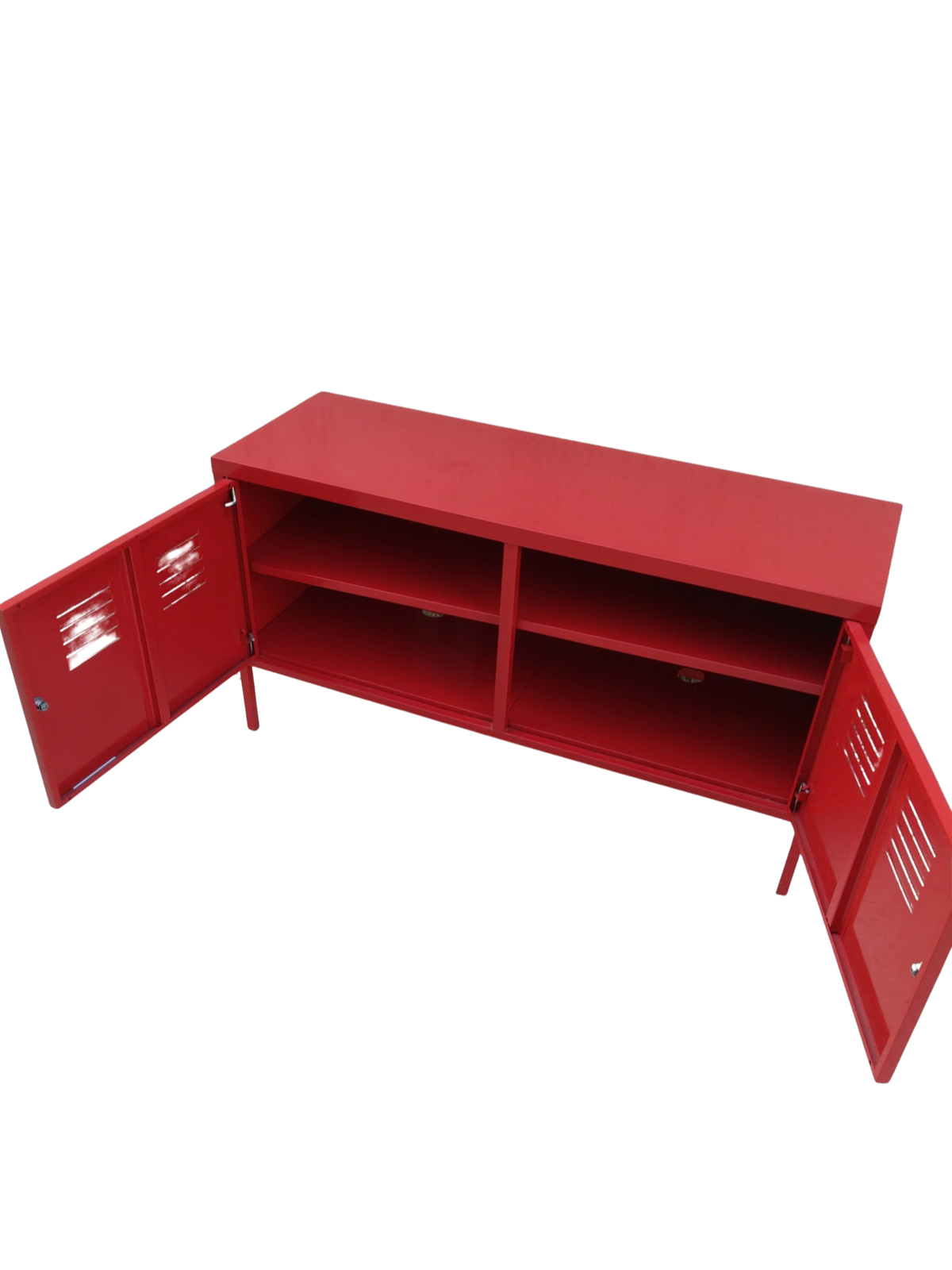 Meuble TV métal rouge