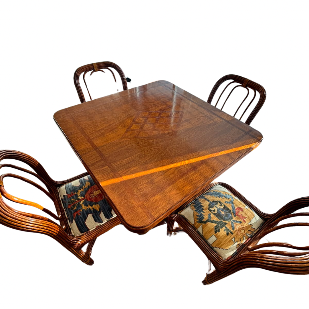Ensemble Rotin Table + Chaises