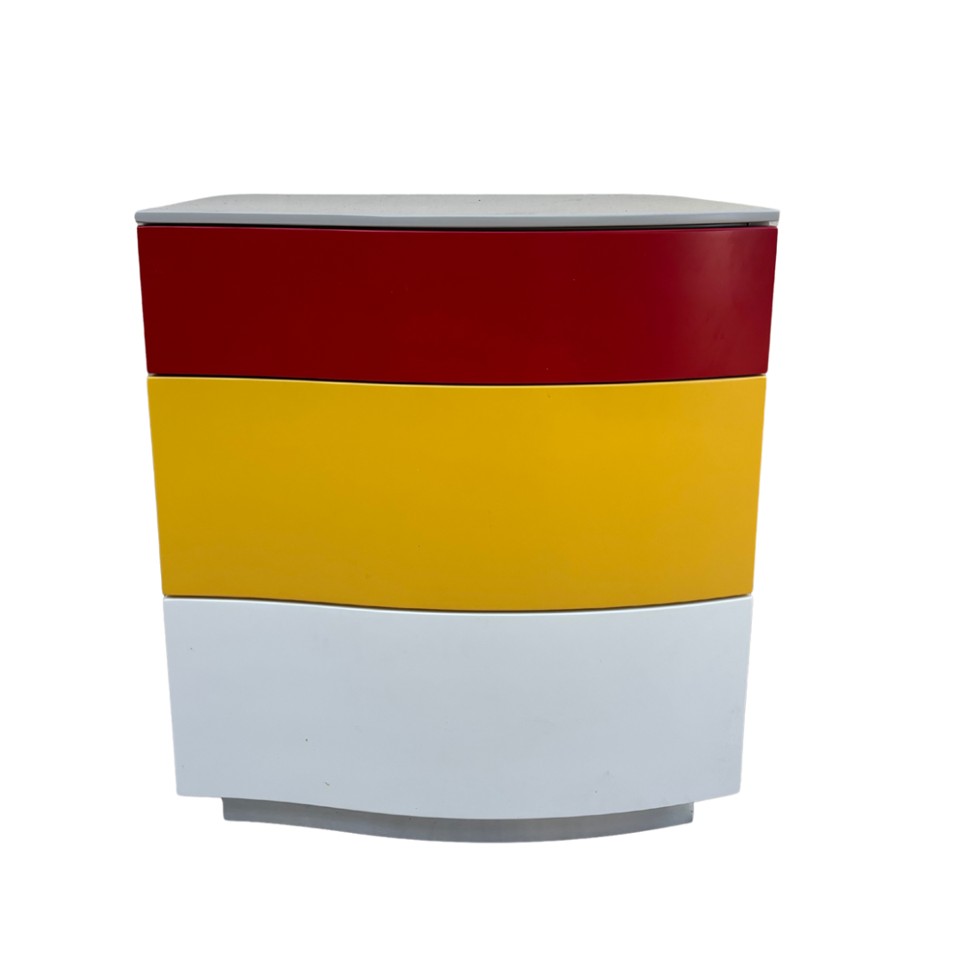 Table de nuit 3 tiroirs colorés