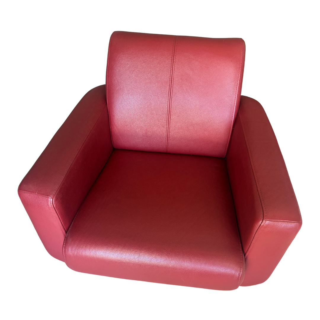 Fauteuil cuir rouge