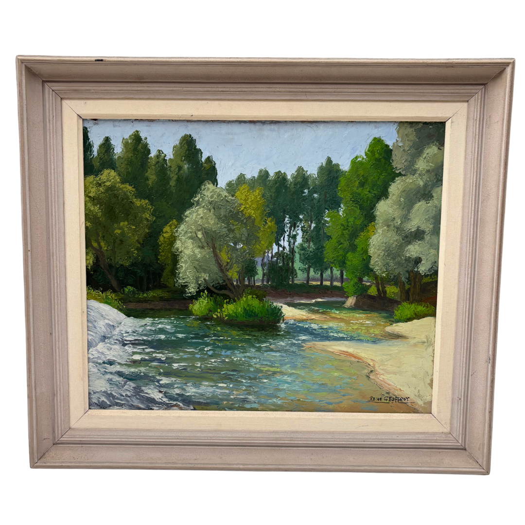 Peinture sur toile « Rivière dans la prairie »