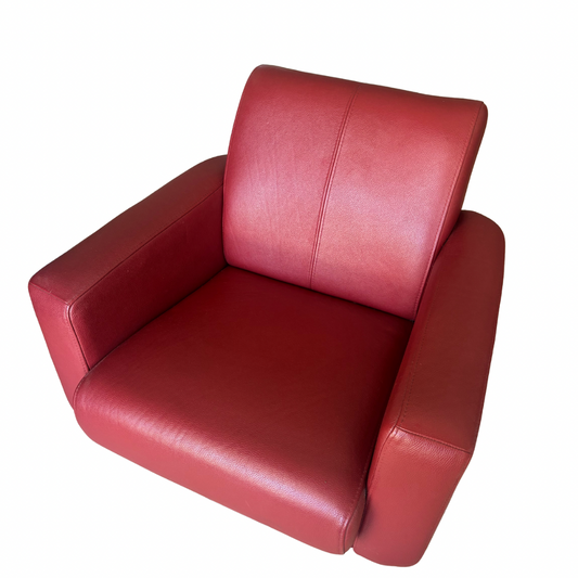 Fauteuil cuir rouge