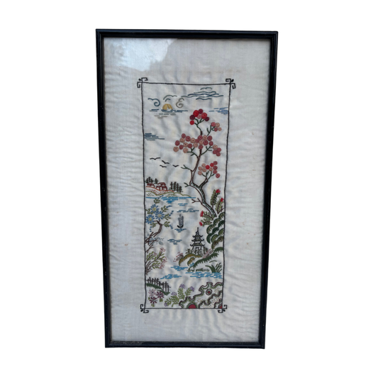 Cadre Broderie Japonaise sur Soie