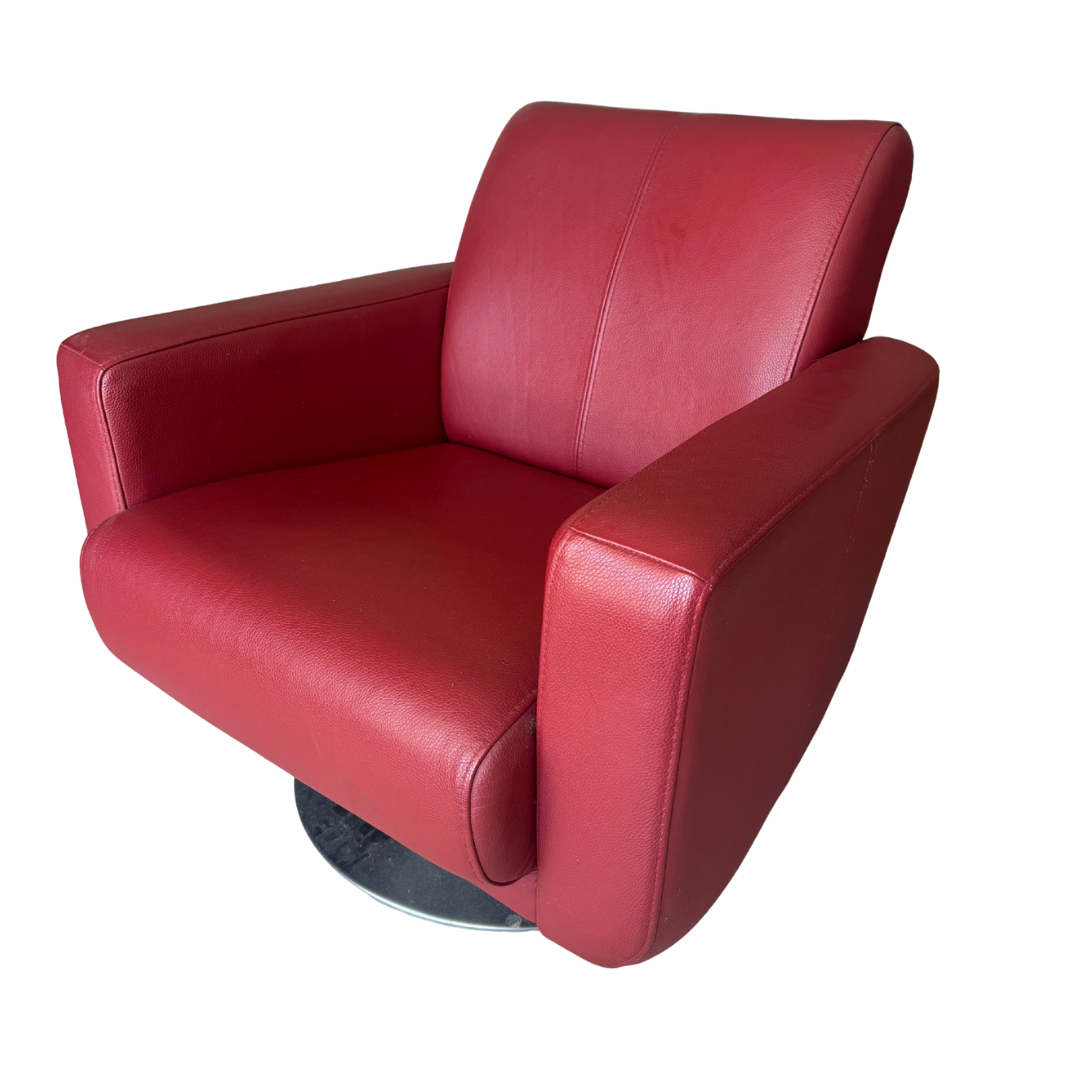 Fauteuil cuir rouge