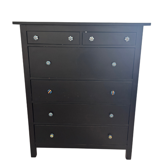 Commode Noir 6 tiroirs