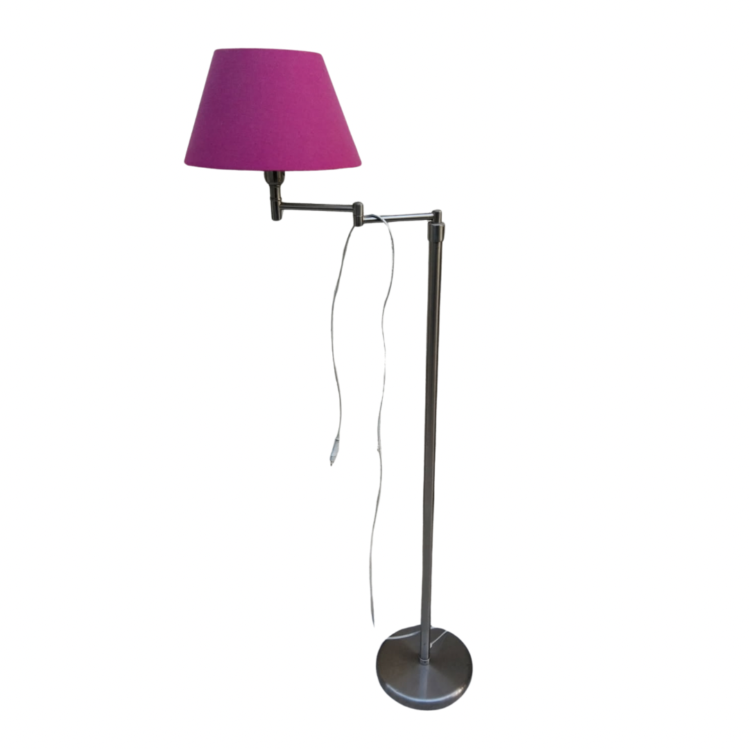 Lampadaire abat jour rose