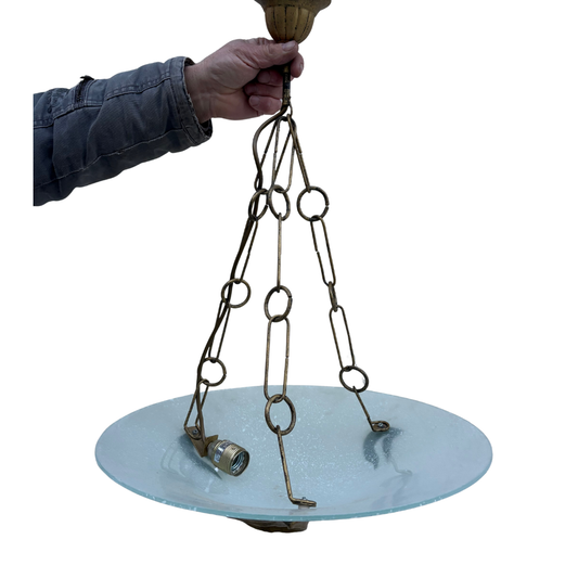 Lampadaire en verre et métal