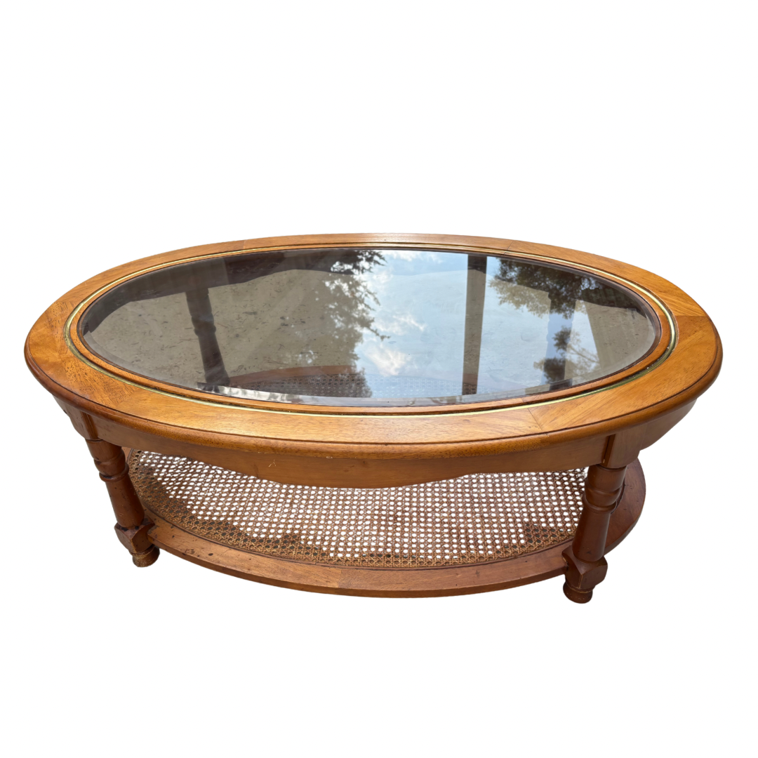Table basse verre et bois