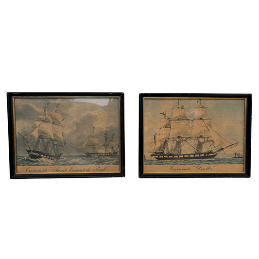 Duo de 2 tableaux bateaux