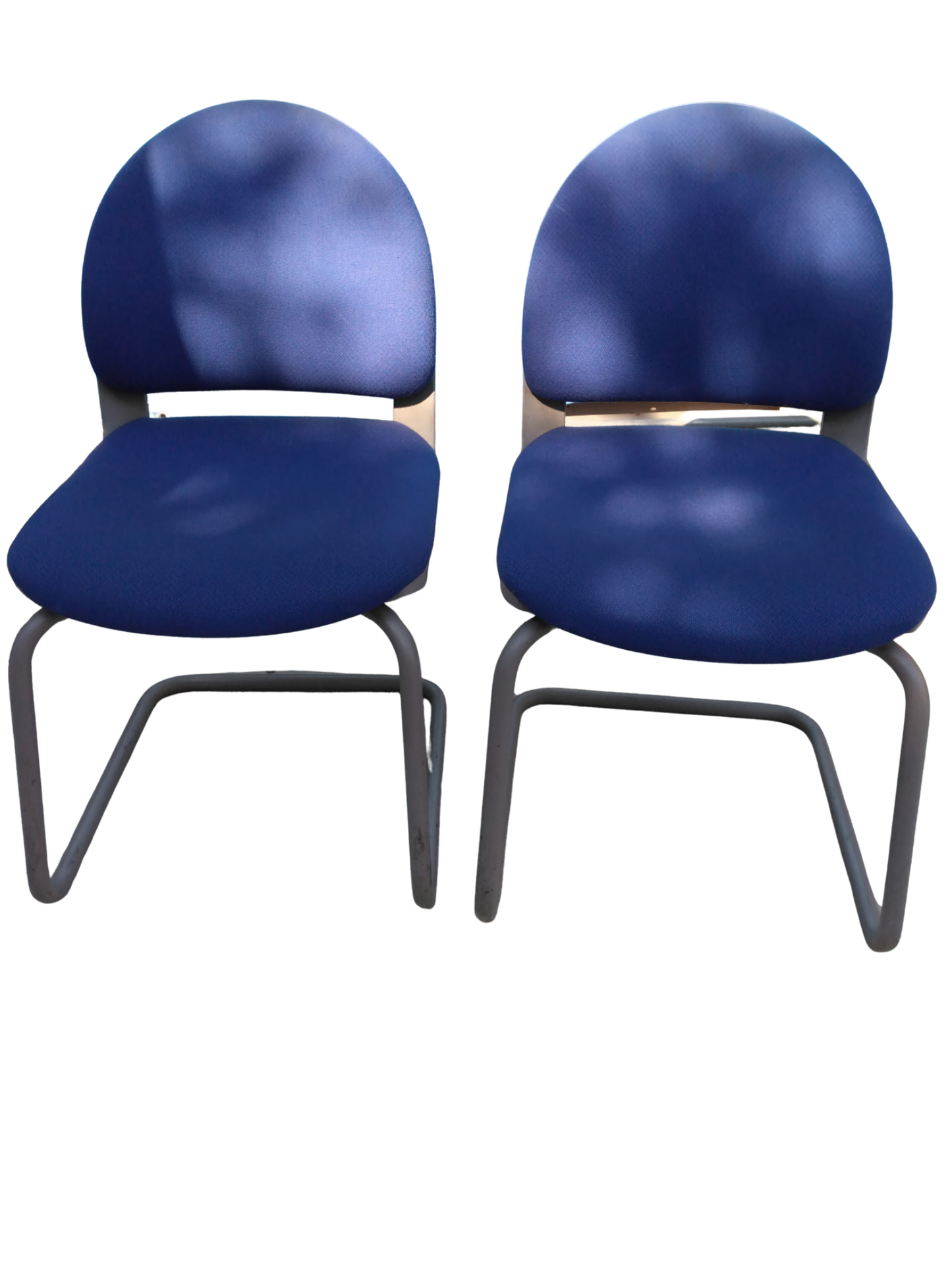 Lot deux chaises assise rembourée bleue