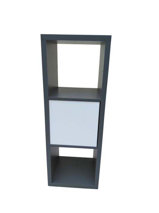 Meuble de  rangement gris et blanc