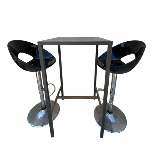 Table haute + 2 chaises de bar